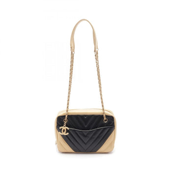 Chanel V-Stitch Shoulder Bag In Lambskin Leather