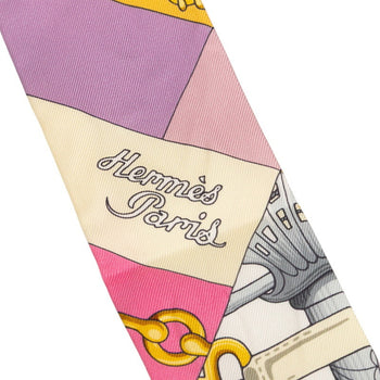 Hermes Herms Twilly Cliquetis Scarf/Muffler In White