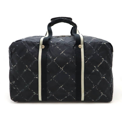 Chanel Chanel Old Travel Line Boston Bag Nylon Black Red