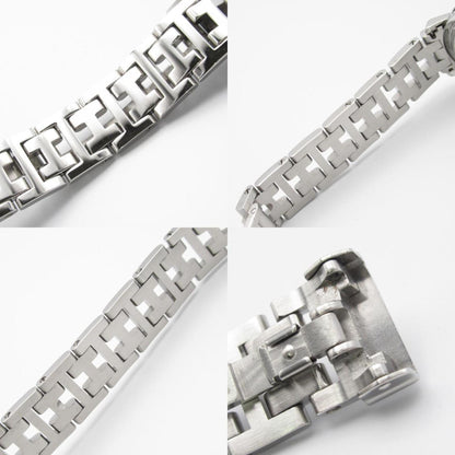 Hermes Clipper Nacle Diamond Bezel Watch Stainless Steel