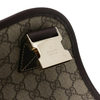 Gucci Gg Supreme Plus Shoulder Bag Pvc Leather Beige Dark Brown 201732