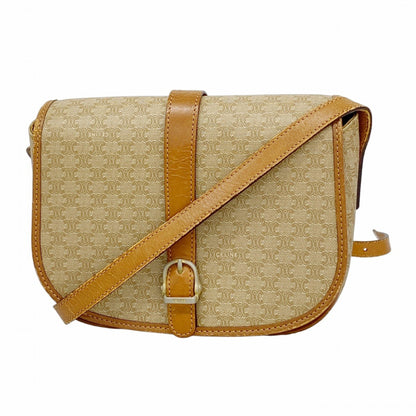 Celine Shoulder Bag Macadam Beige Light Brown