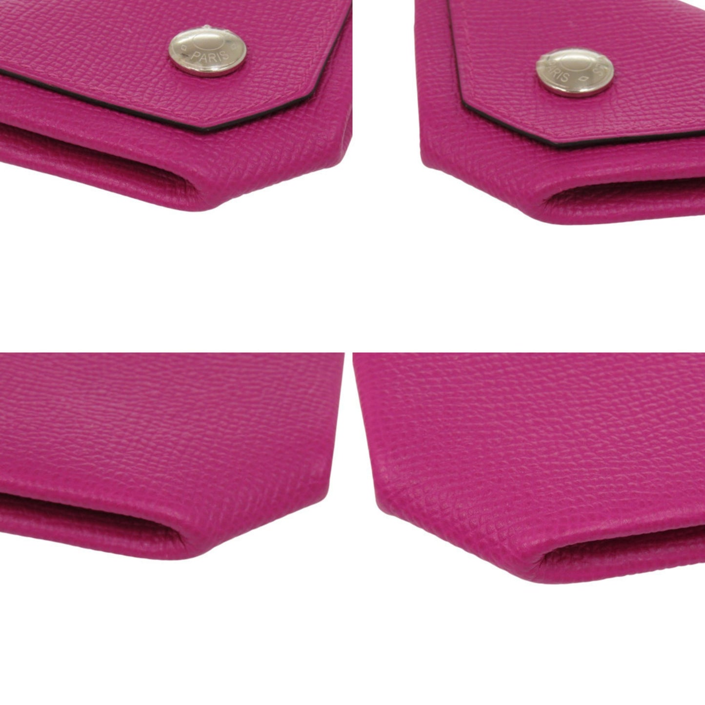 Hermes Herms Vin Quatre Epsom Rose Purple Coin Case Wallet 0574