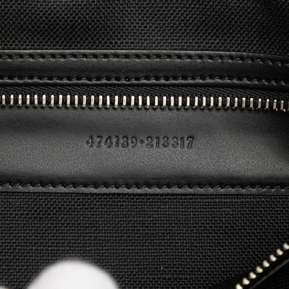 Gucci Gg Supreme Sherry Line Crossbody Shoulder Bag 474139 Black Leather