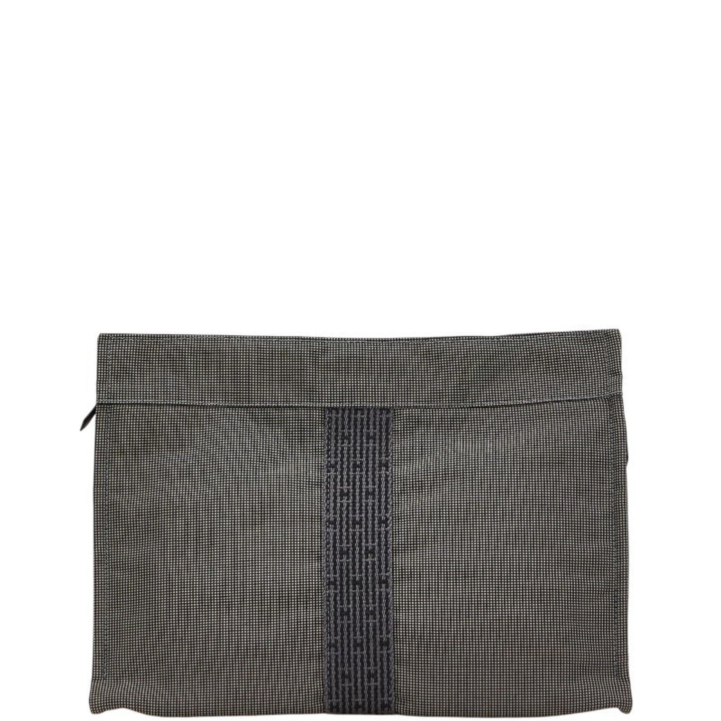 Herms Air Line Second Pouch Mm Gray Black Canvas