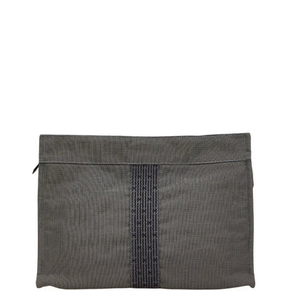 Herms Air Line Second Pouch Mm Gray Black Canvas