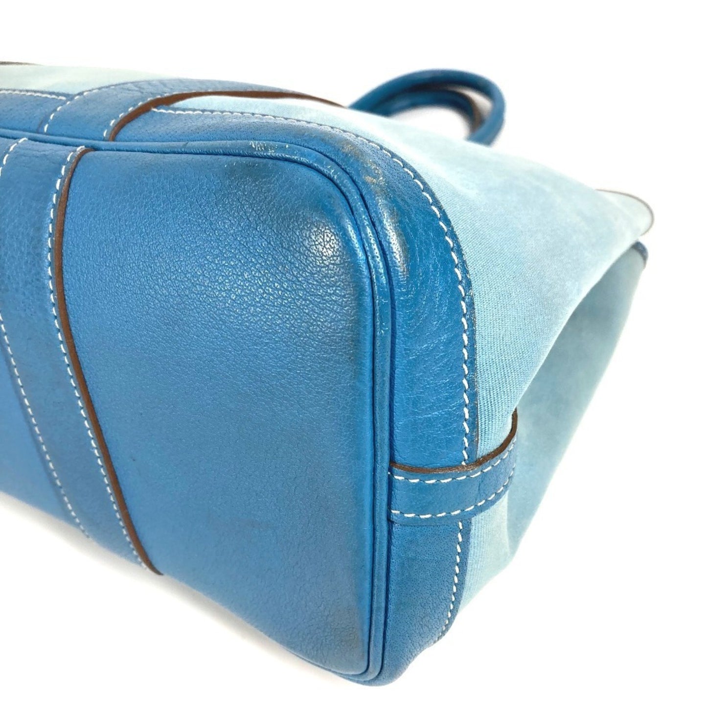 Hermes Garden Party Tpm Toile Officier Leather Handbag/Tote Bag