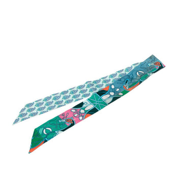 Hermes Herms Twilly Coup De Fouet Au Bloc Whip Scarf/Muffler In Green