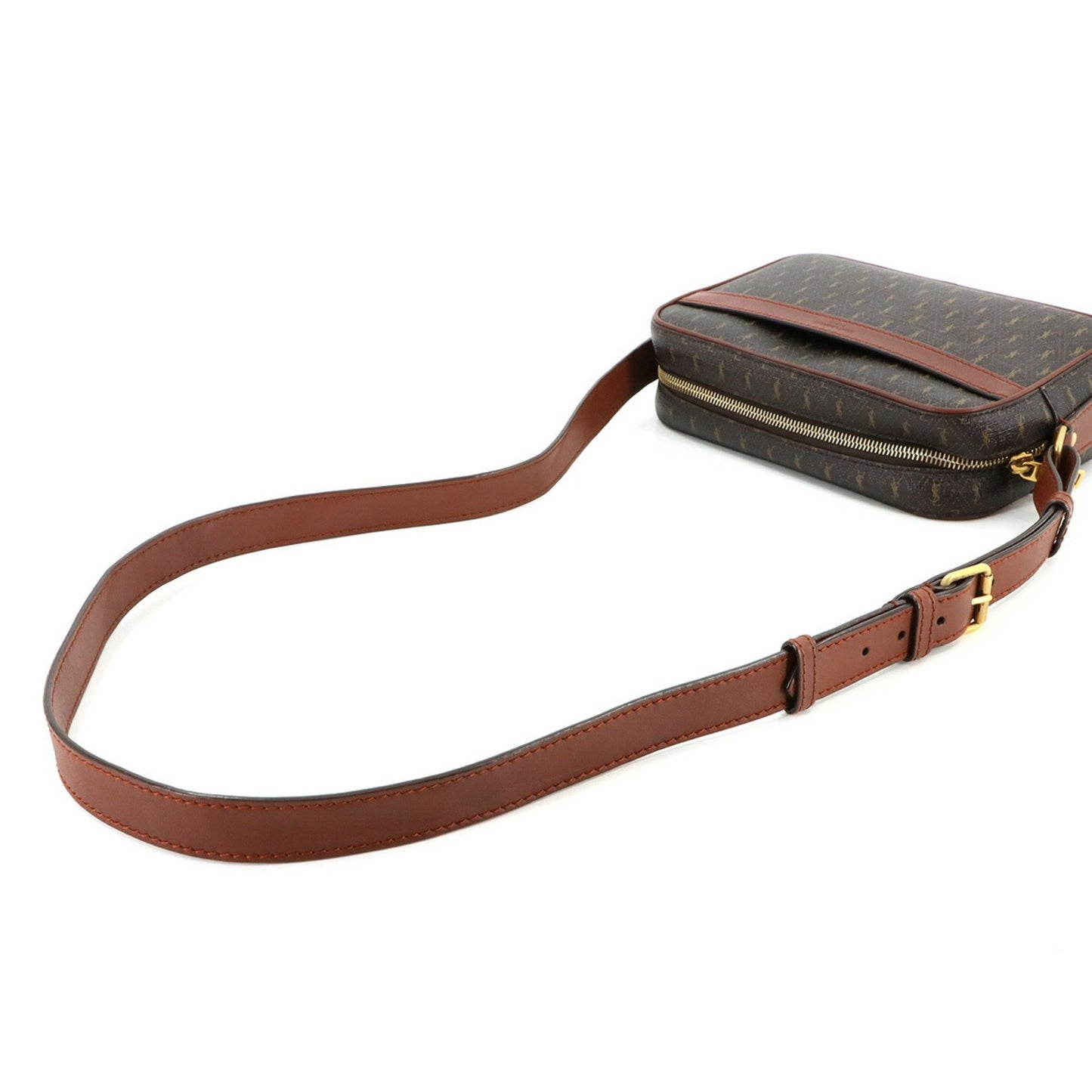 Saint Laurent Le Monogram Camera Shoulder Bag In Brown Leather