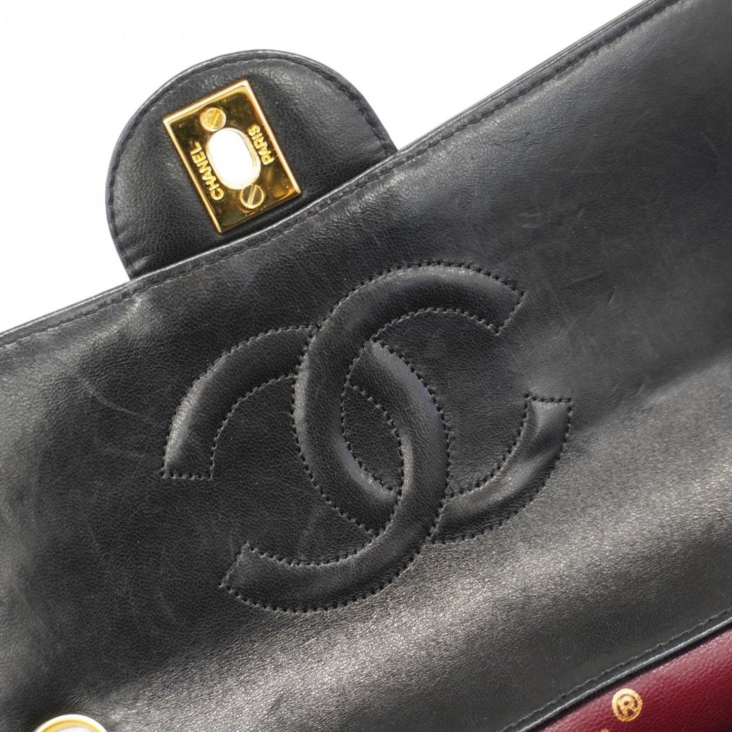 Chanel Shoulder Bag Matelasse W Chain Lambskin Black