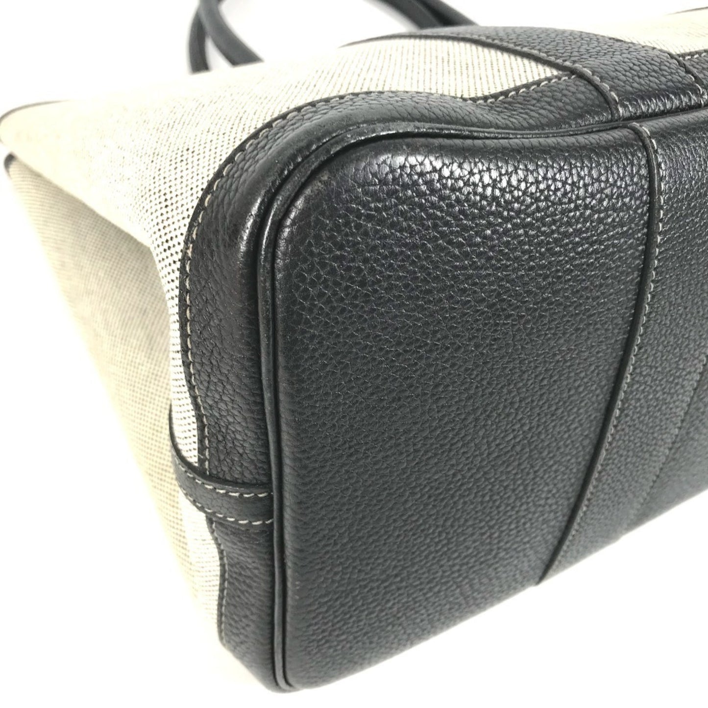 Hermes Garden Party Pm Toile H Leather Handbag/Tote Bag