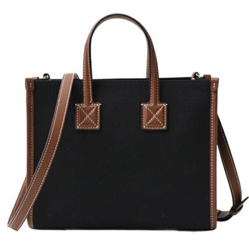 Burberry Mini Freya Tote Shoulder Bag In Canvas And Leather