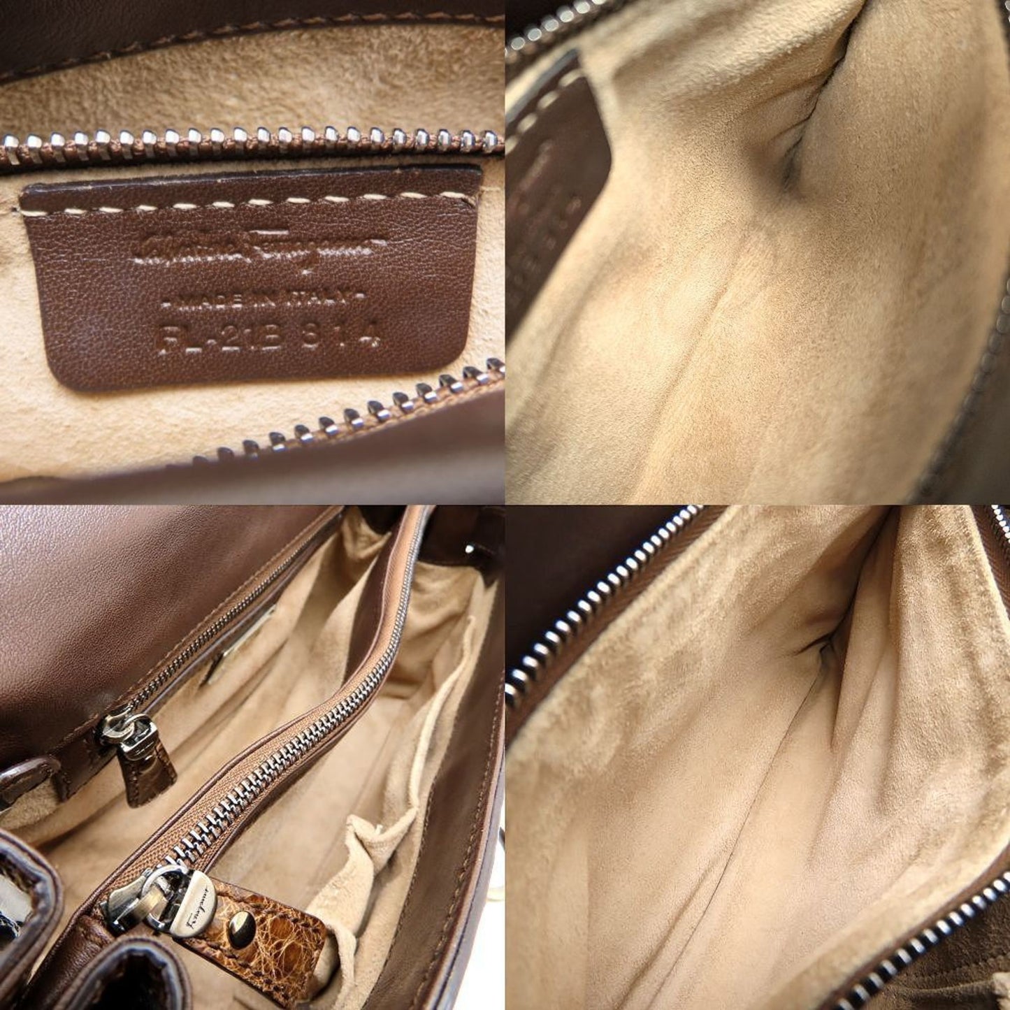 Salvatore Ferragamo Gancini Handbag In Embossed Leather