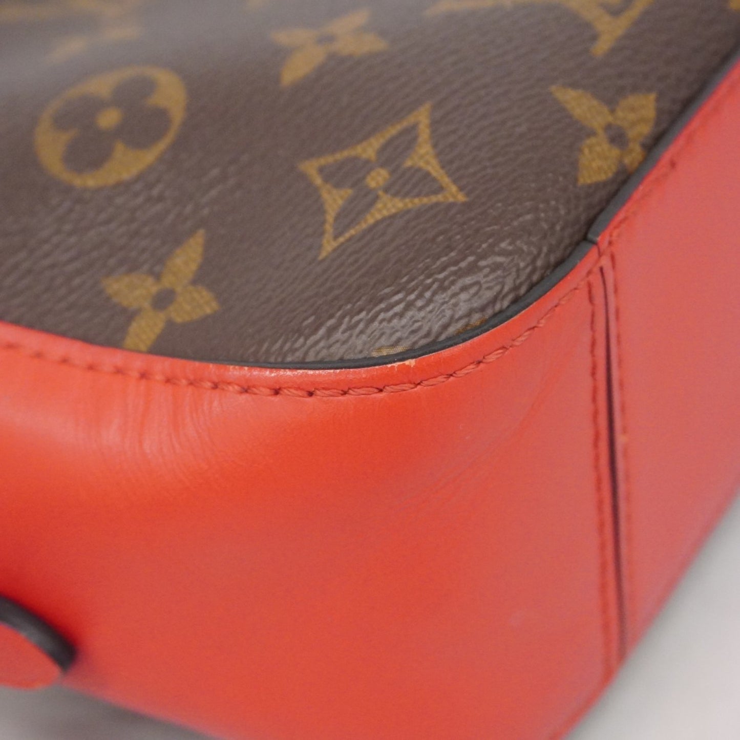 Louis Vuitton Monogram Saintonge Handbag M43556 Brown Coquelicot 2-Way Bag