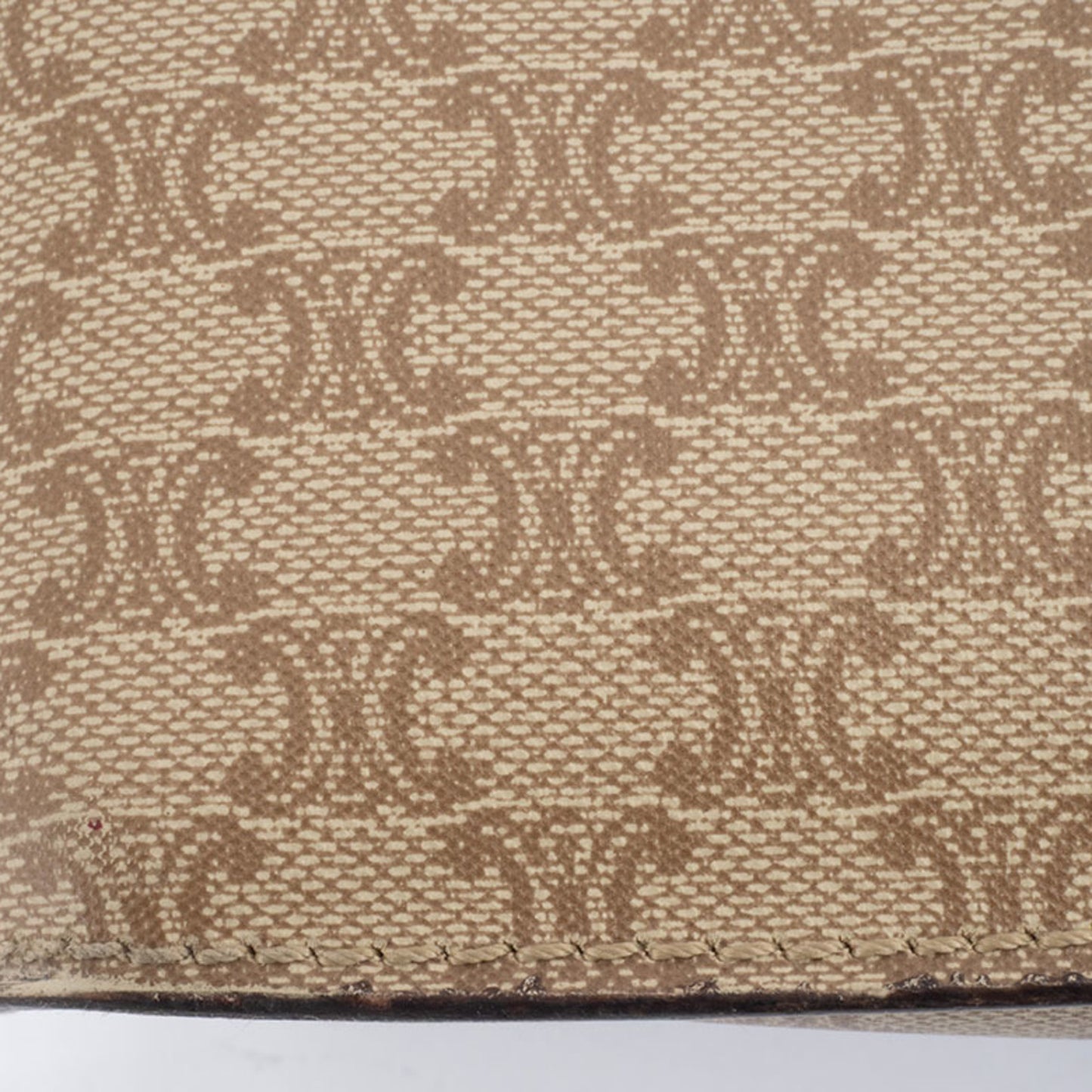Celine Old Macadam Handbag Pvc Beige