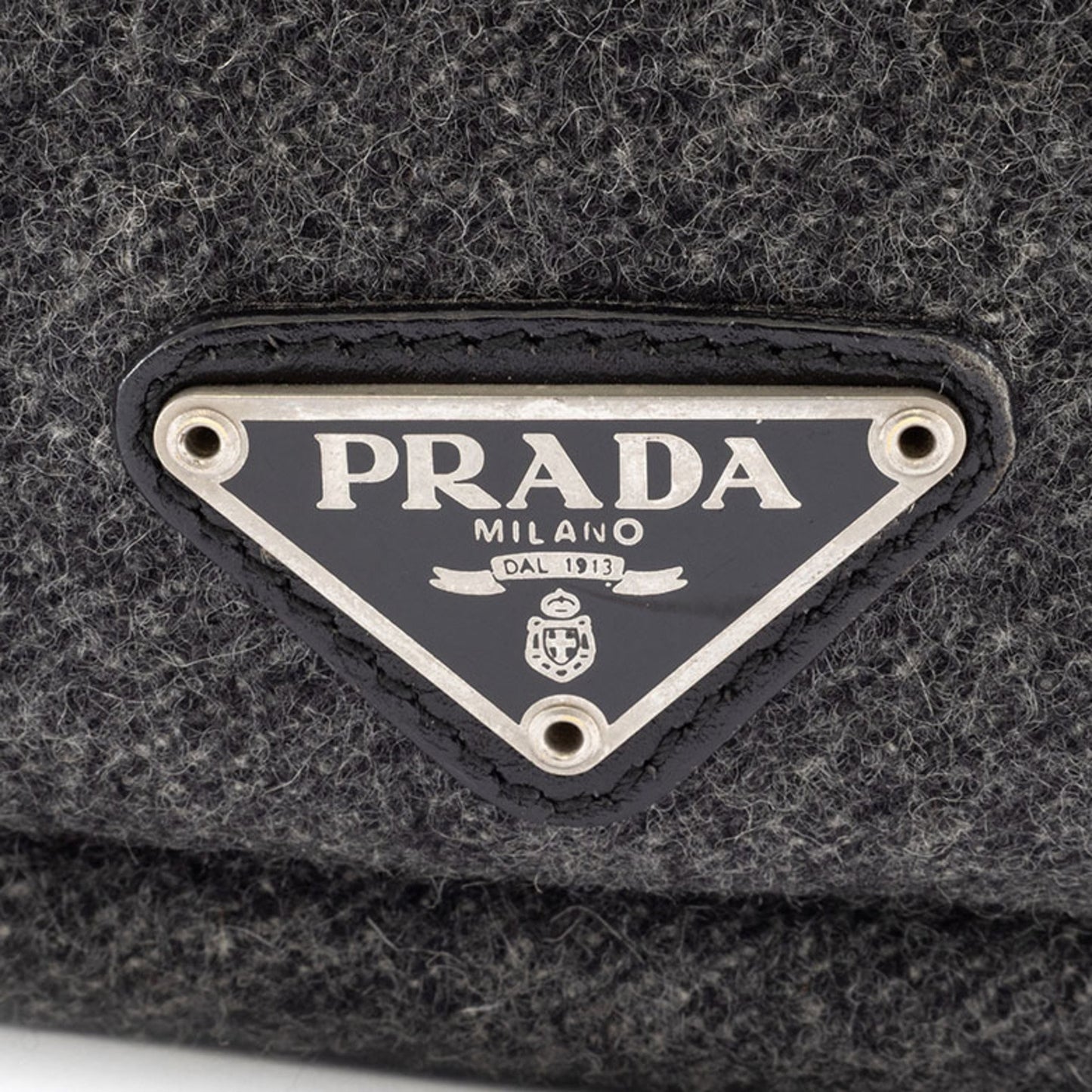 Prada Wool Shoulder Bag V314 Gray
