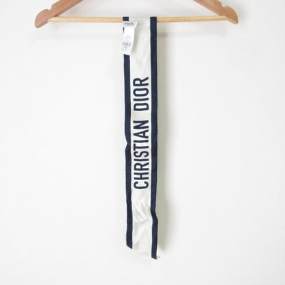 Christian Dior Mitzah Millefiori Floral Silk Scarf/Muffler In Navy