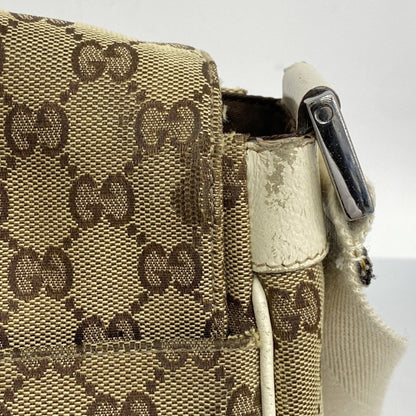 Gucci Gg Canvas Shoulder Bag 146236 Brown White