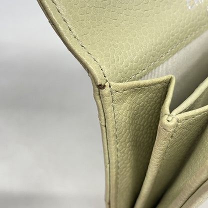 Chanel Matelasse Business Card Case In Beige Caviar Leather