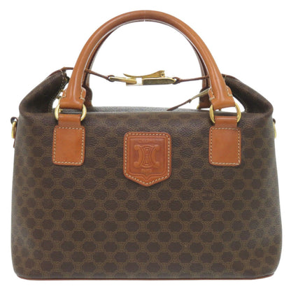 Celine 2-Way Macadam Mc98/2 Pvc/Leather Brown Handbag 0688 Celine