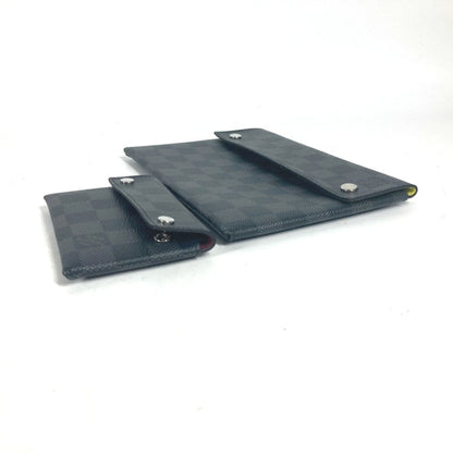 Louis Vuitton N60255 Damier Graphite Alpha Triple Pouch Bag Set Of 3 Long Wallet Business Card