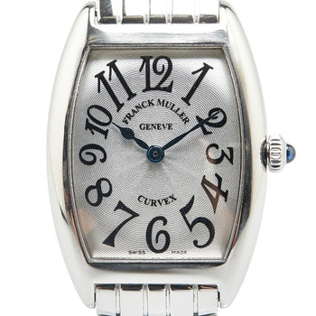 Franck Muller Tono Curvex Watch 1752 Quartz Silver Dial Stainless Steel