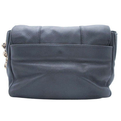 Tory Burch Tory Burch Logo Plate Leather Chain Shoulder Bag Flap Black