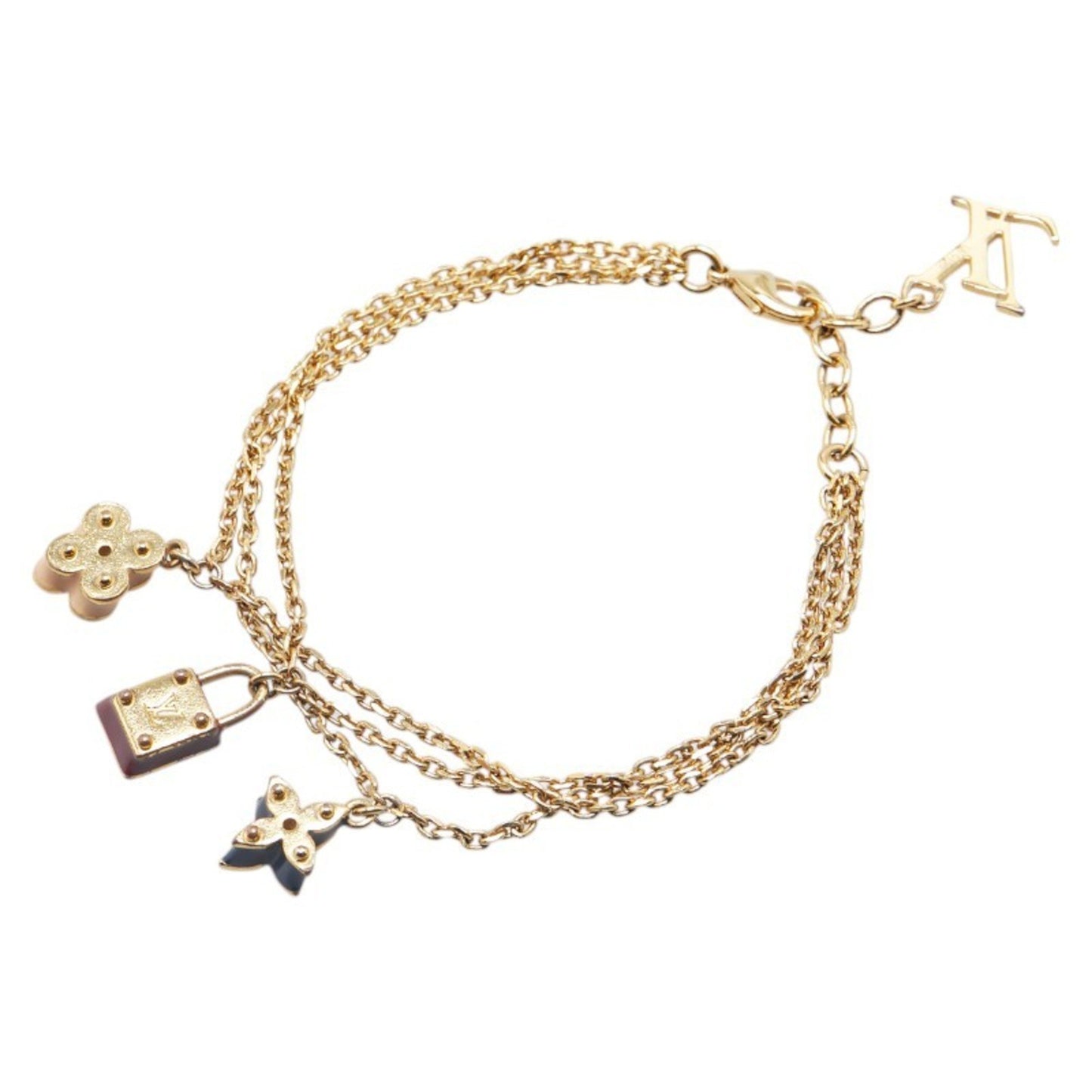 Louis Vuitton Monogram Sweet Charm Chain Bracelet M66248 Gold Plated