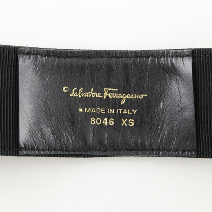 Salvatore Ferragamo Vara Ribbon Belt 8046 Canvas X Gold Plated Black / Vala