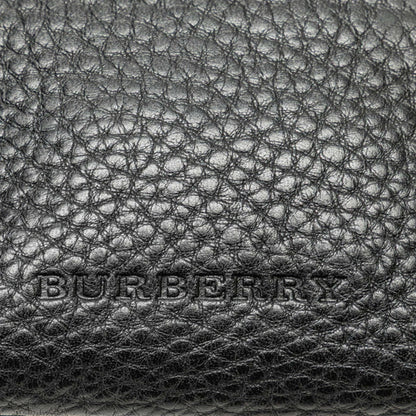 Burberry Nova Check Crossbody Shoulder Bag Pochette Black Leather