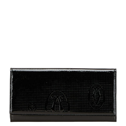 Cartier Happy Birthday Long Wallet Black Enamel