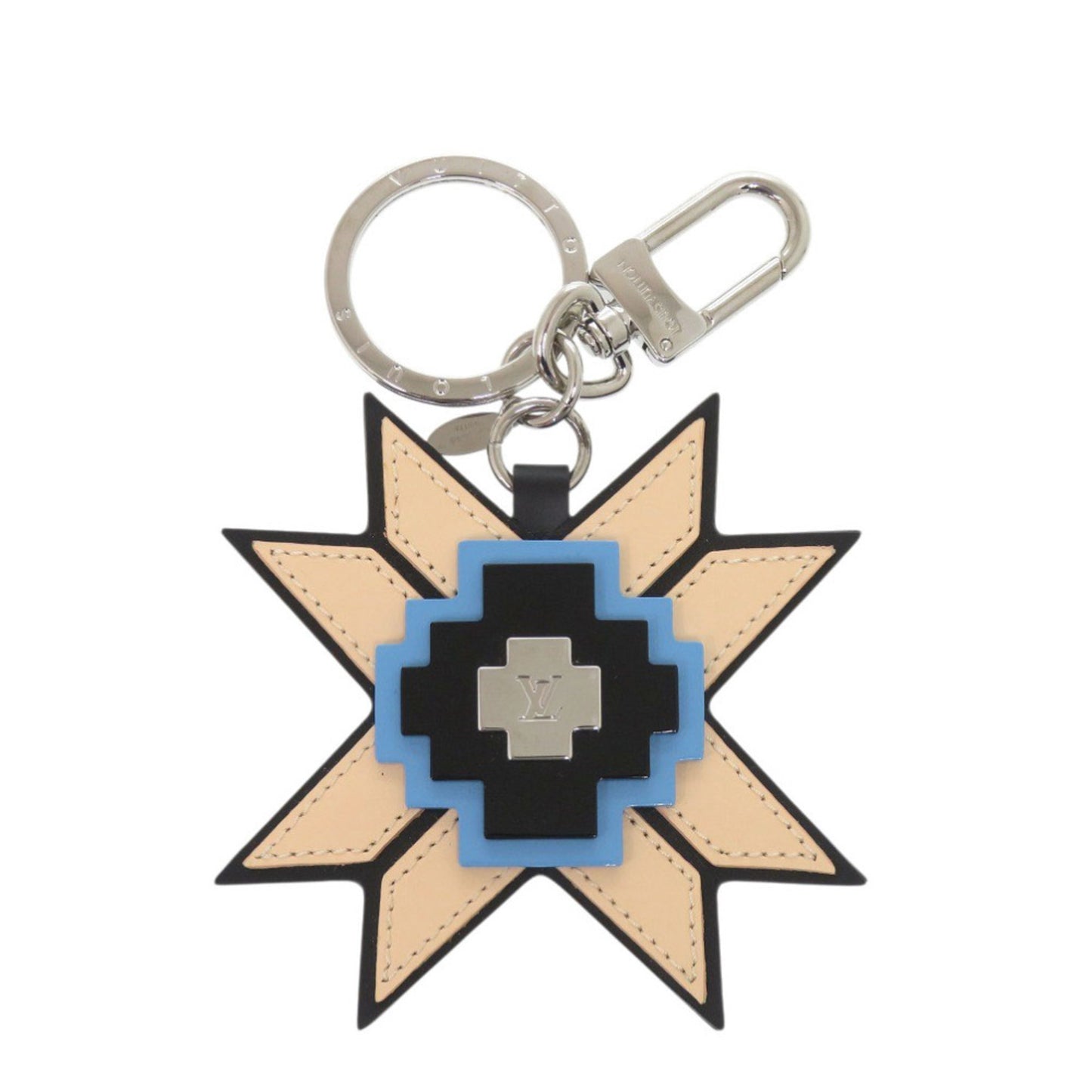 Louis Vuitton Mp1646 Leather Plastic Beige Black Keychain 0075 Louis Vuitton