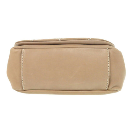 Chanel Wild Stitch Coco Mark Chain Shoulder Bag Lambskin Beige 0157Chanel