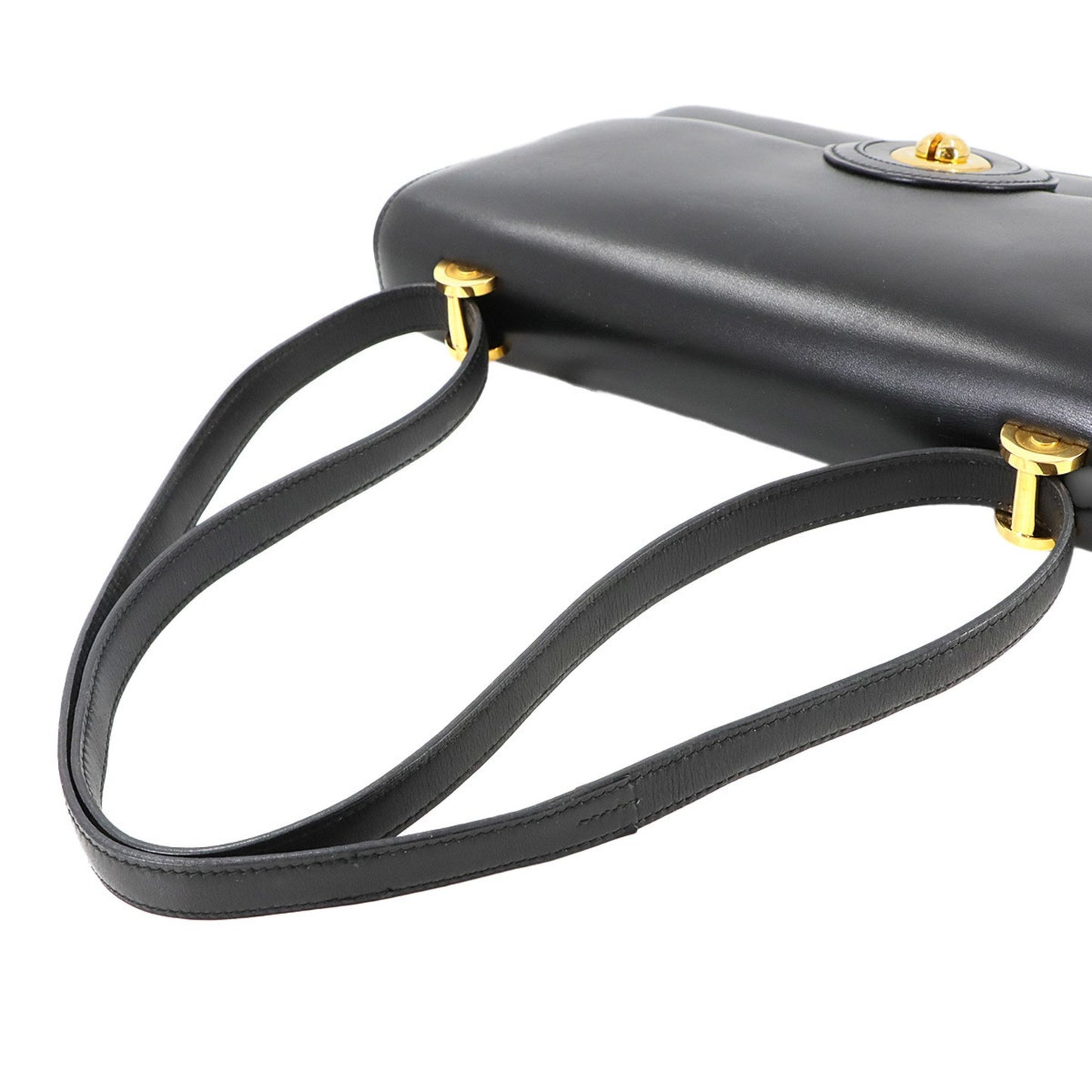 Hermes Herms Shoulder Bag In Box Calf Leather With A Black "G" Stamp And Gold Hardware