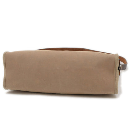 Hermes Airbag Zip Pm Handbag Tote Bag Toile Officier Calf Beige Brown T Stamp Bp