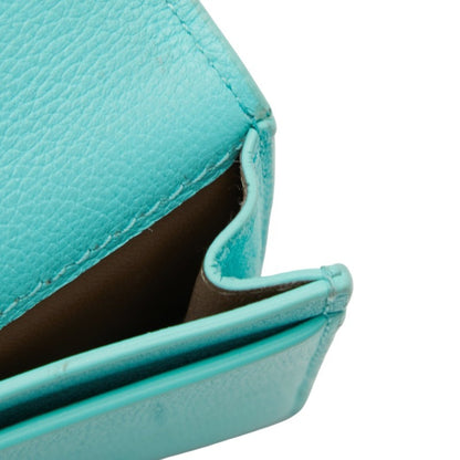 Tiffany & Co. T Deco Business Card Case/Card Case/Pass Case In Blue Leather