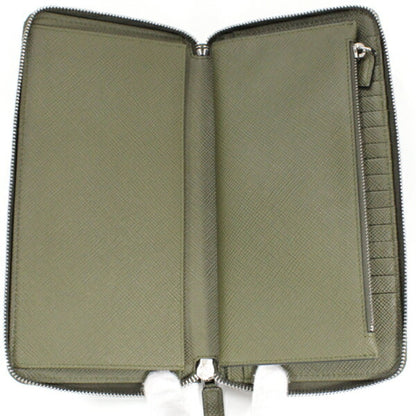Prada Khaki Saffiano Long Wallet