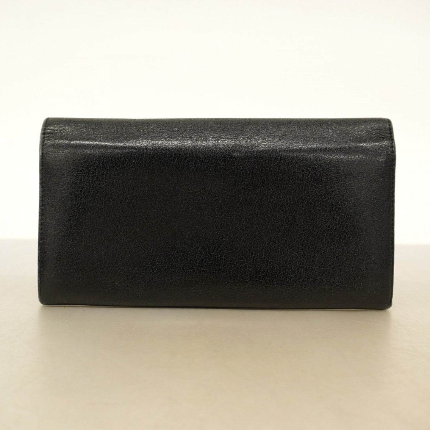 Chanel Camellia Leather Long Wallet Black
