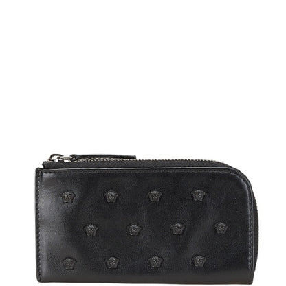Versace Medusa Wallet/Coin Case Black Leather