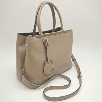 Fendi Petit Toujours 8Bh253 Handbag Leather Greige