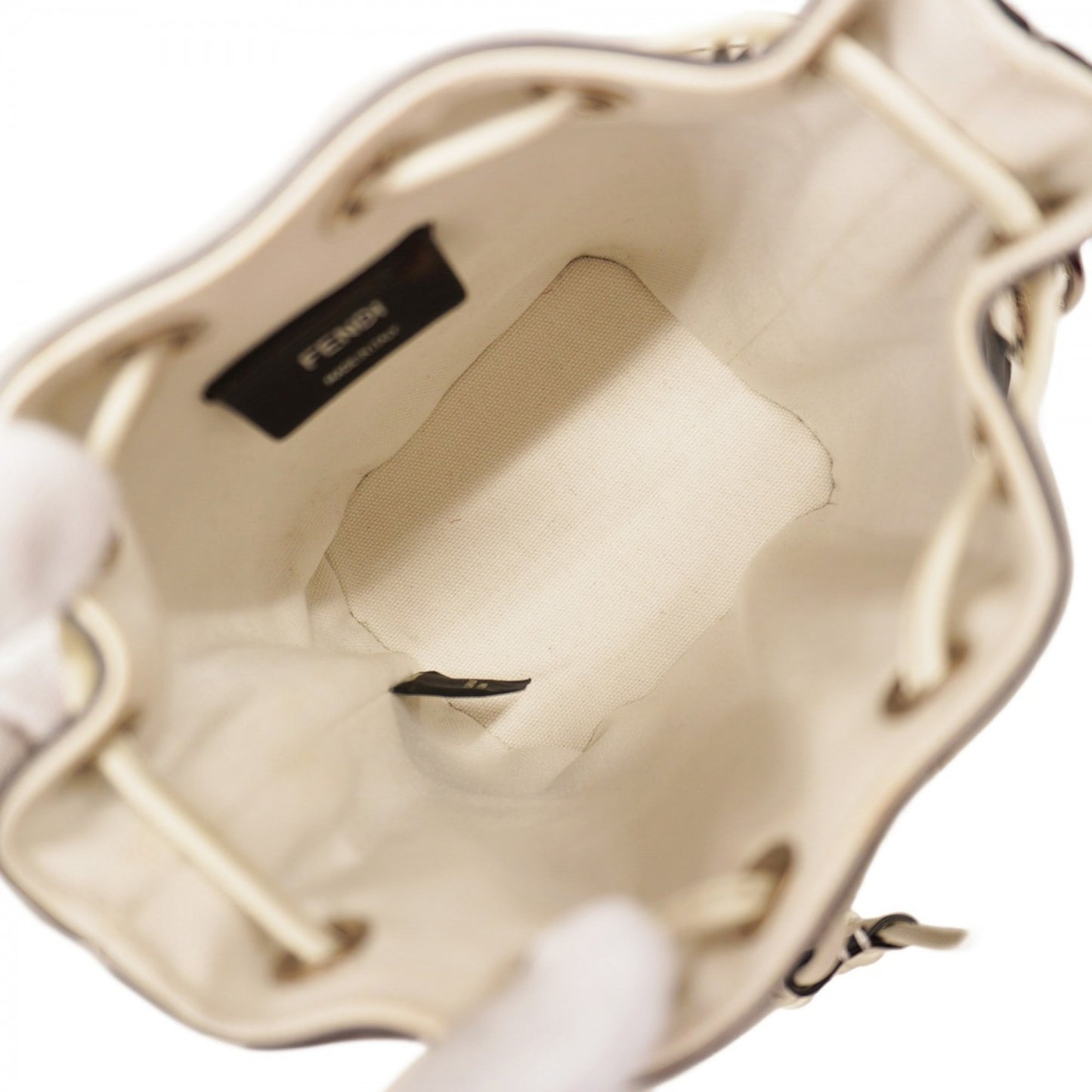 Fendi Zucca Canvas Handbag In White And Black