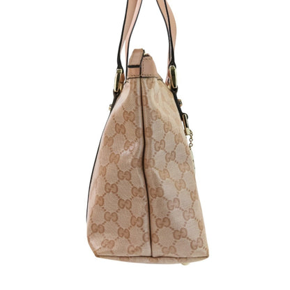 Gucci Abbey Line Gg Pattern Tote Bag With Interlocking Charm