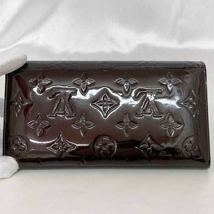 Louis Vuitton Bi-Fold Long Wallet Portefeuille Sarah Ec-22974 Wine Red Amaranth Monogram Vernis