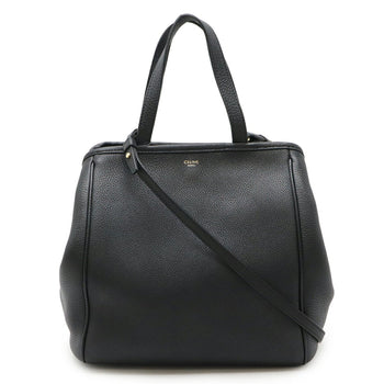 Celine Small Fold Cabas Tote Bag Shoulder Leather Black 194073