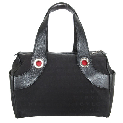Bvlgari Handbag Canvas Black Silver
