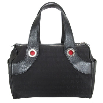 Bvlgari Handbag Canvas Black Silver
