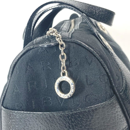 Bvlgari Bvlgari Mania Boston Bag Handbag Canvas Leather