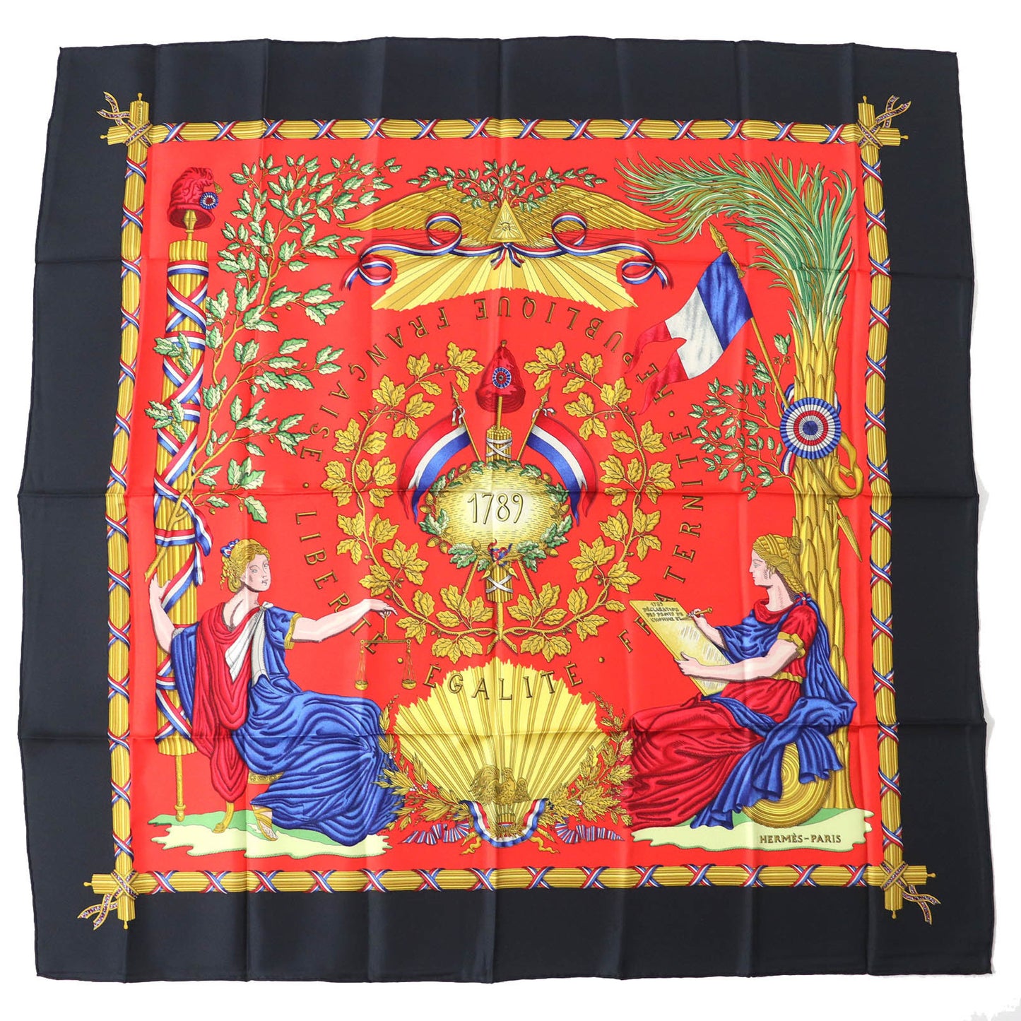 Hermes 1789 Liberte Egalite Fraternite Republique Francaise (1789) 100% Silk Scarf