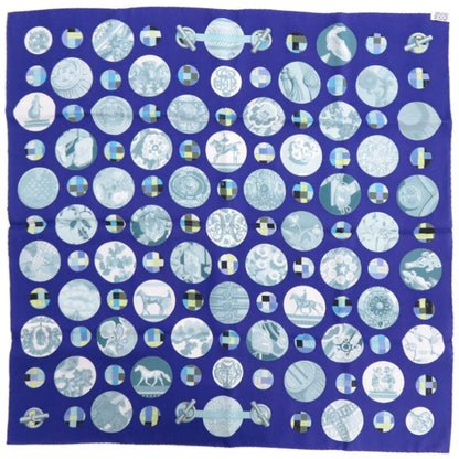 Like New Herms Carr H65 Pois De Soie Silk Multicolor Scarf/Muffler 0042 Hermes