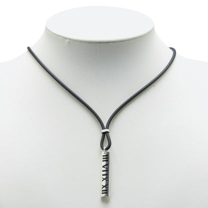Tiffany Atlas Necklace Silver Black Sv925 Rubber